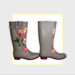 JustFab floral rain boots